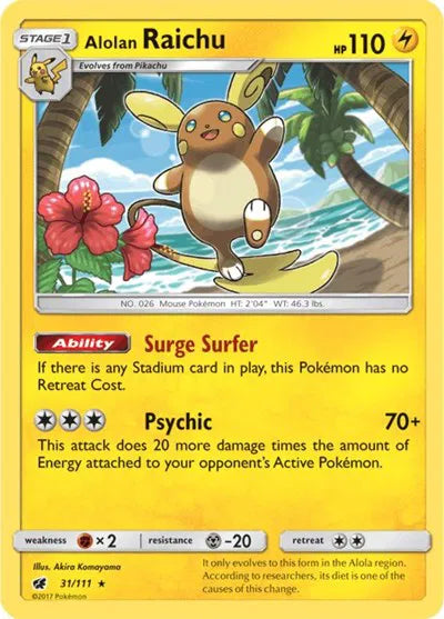 Alolan Raichu 31/111 · Holofoil (Crimson Invasion)
