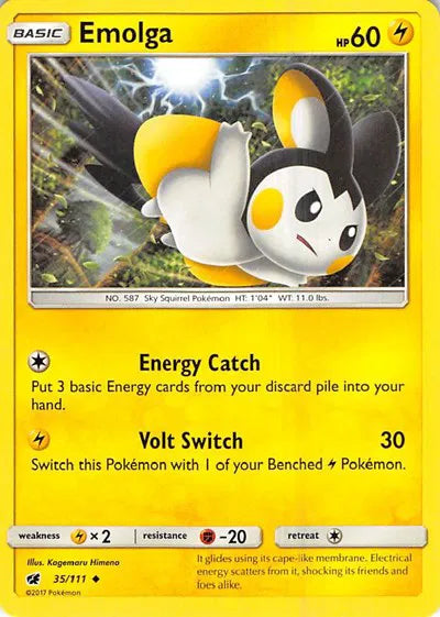 Emolga 35/111 · Reverse Holofoil (Crimson Invasion)