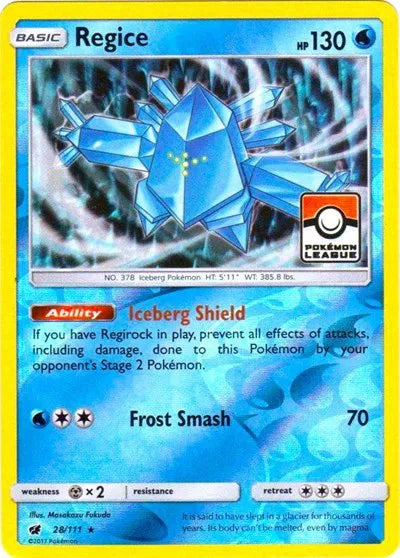 Regice (League Promo) 028/111 · Reverse Holofoil (League & Championship Cards)