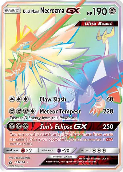 Pokémon Dusk Mane Necrozma GX (Secret Rare) 163/156