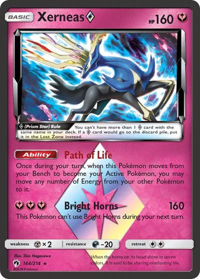 Xerneas Prism Star Lost Thunder Prism Rare 144