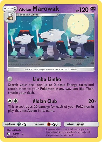 Alolan Marowak Team Up Rare 64