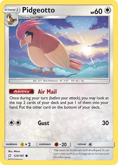 Pidgeotto 123 · Normal (Team Up)