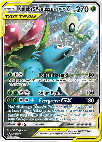 Celebi & Venusaur GX SM167 (Sun & Moon Promo) — PSA 9