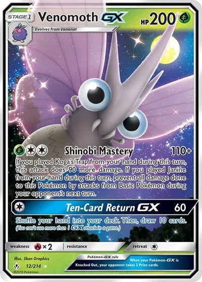 Venomoth GX 12 (Unbroken Bonds)