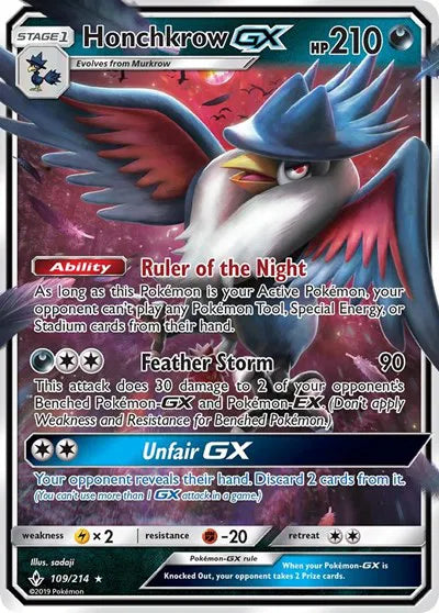 Honchkrow GX 109 (Unbroken Bonds)