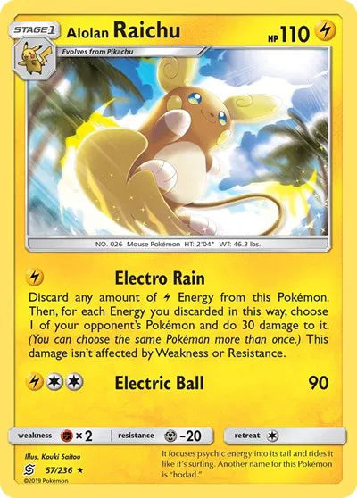 Alolan Raichu 57/236 · Reverse Holofoil (Unified Minds)