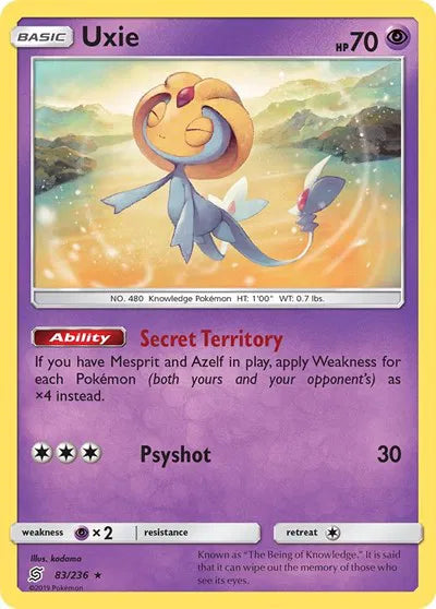 Uxie 83/236 · Reverse Holofoil (Unified Minds)