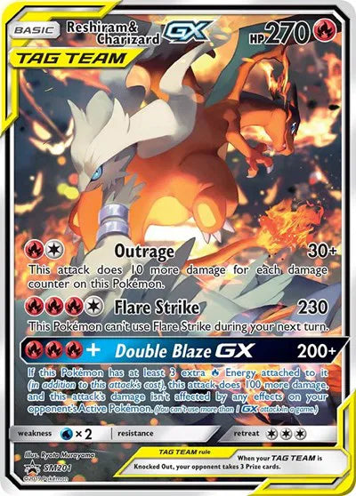 Reshiram & Charizard GX SM201 (Sun & Moon Promo)