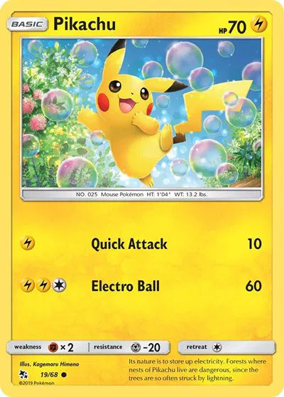 Pikachu 19/68 · Reverse Holofoil (Hidden Fates)