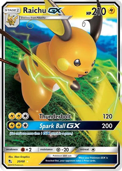 Raichu GX 20/68 (Hidden Fates)