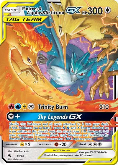 Moltres & Zapdos & Articuno GX 44/68 (Hidden Fates)