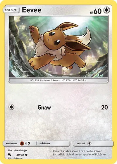 Eevee (49) 49/68 · Normal (Hidden Fates)