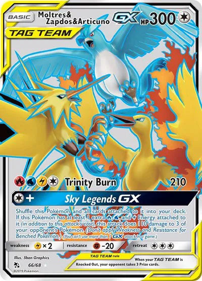 Moltres & Zapdos & Articuno GX (Full Art) 66/68 (Hidden Fates)