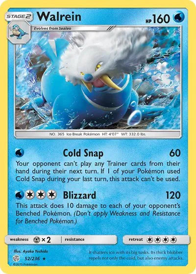 Walrein 52/236 · Reverse Holofoil (Cosmic Eclipse)