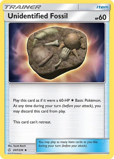 Unidentified Fossil 207/236 · Reverse Holofoil (Cosmic Eclipse) 3