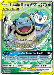 Blastoise & Piplup GX (Alternate Full Art) 215/236 (Cosmic Eclipse)