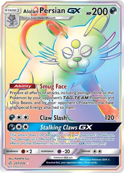 Alolan Persian GX (Secret) 257/236 (Cosmic Eclipse)