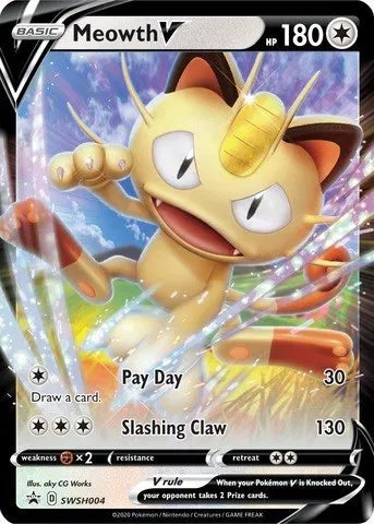 Meowth V SWSH004 (Sword & Shield Promo)
