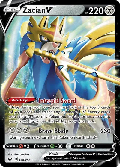 Zacian V 138/202 (Sword & Shield Base Set)