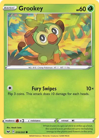 Grookey (010) 010/202 · Normal (Sword & Shield Base Set)