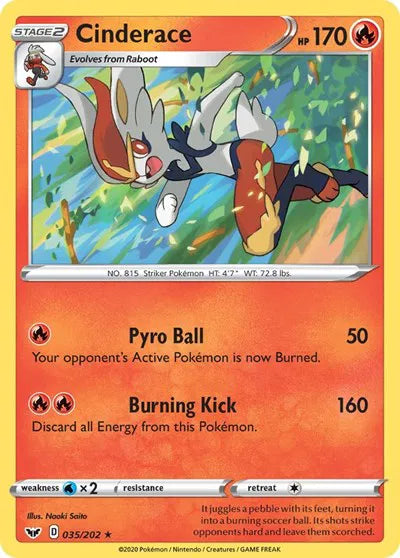 Cinderace (035) 035/202 · Holofoil (Sword & Shield Base Set)