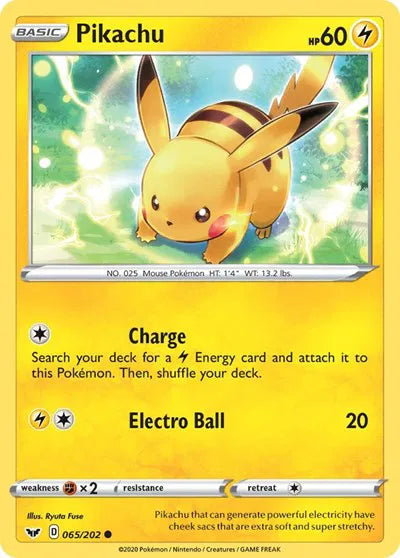 Pikachu 065/202 · Normal (Sword & Shield Base Set)