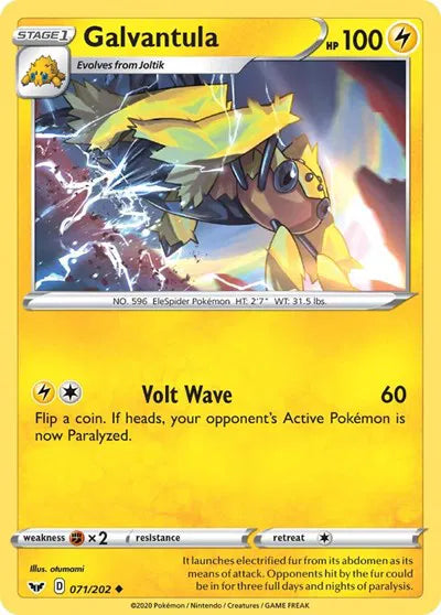 Galvantula (Reverse Holofoil) Sword & Shield Base Set Uncommon 071/202
