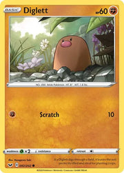 Diglett (Reverse Holofoil) Sword & Shield Base Set Common 092/202