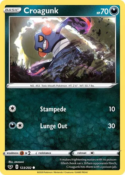 Croagunk 123/202 · Normal (Sword & Shield Base Set)
