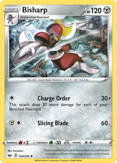 Bisharp 134/202 · Normal (Sword & Shield Base Set)