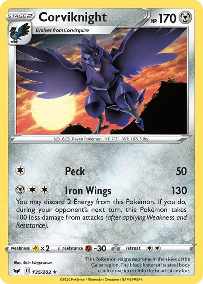 Corviknight 135/202 · Normal (Sword & Shield Base Set)