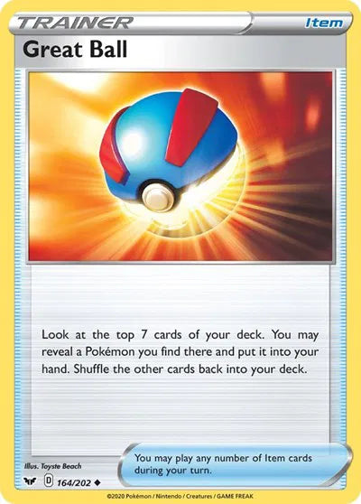 Great Ball 164/202 · Normal (Sword & Shield Base Set)