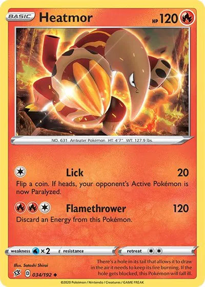 Heatmor 034/192 · Reverse Holofoil (Rebel Clash)