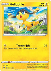 Helioptile 063/192 · Reverse Holofoil (Rebel Clash)