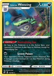 Galarian Weezing 113/192 · Reverse Holofoil (Rebel Clash)