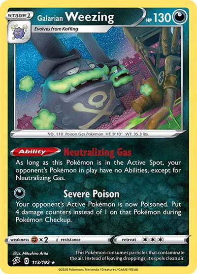 Galarian Weezing 113/192 · Reverse Holofoil (Rebel Clash)