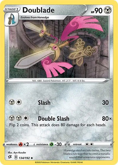 Doublade 134/192 · Reverse Holofoil (Rebel Clash)