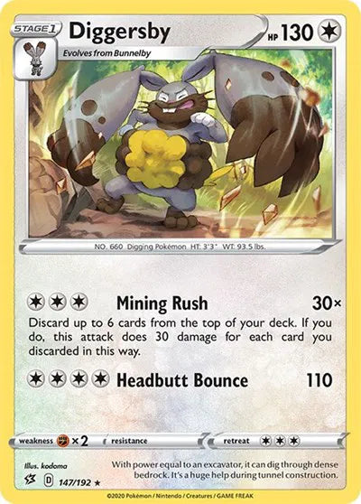 Diggersby 147/192 · Reverse Holofoil (Rebel Clash)