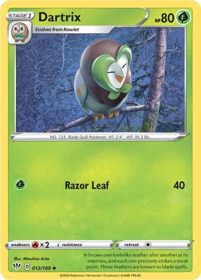 Dartrix 012/189 · Normal (Darkness Ablaze)