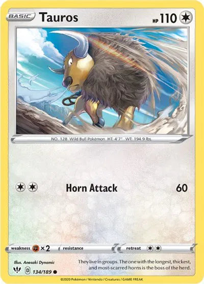 Tauros 134/189 · Normal (Darkness Ablaze)