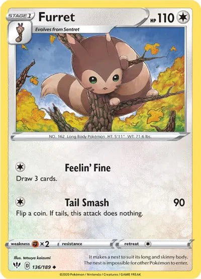 Furret 136/189 · Reverse Holofoil (Darkness Ablaze)