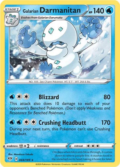 Galarian Darmanitan (44) 044/189 · Reverse Holofoil (Darkness Ablaze)