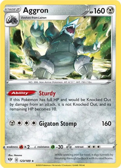 Aggron 123/189 · Reverse Holofoil (Darkness Ablaze)