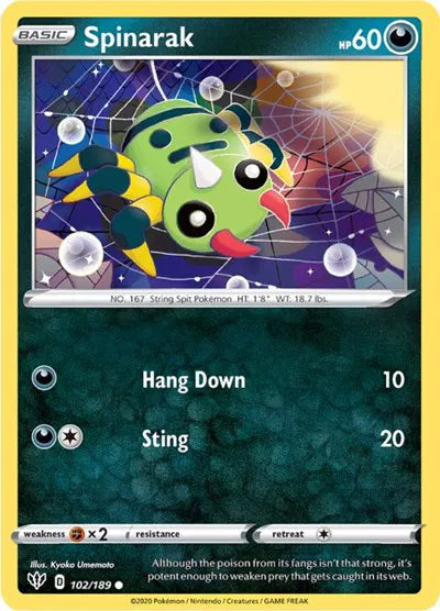 Spinarak 102/189 · Normal (Darkness Ablaze)
