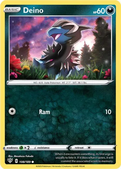 Deino 108/189 · Normal (Darkness Ablaze)