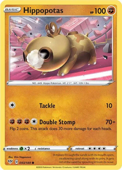 Hippopotas 093/189 · Normal (Darkness Ablaze)