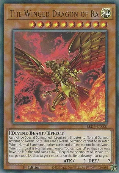 The Winged Dragon of Ra (Alternate Art) LED7-EN000 · 1st Edition (Legendary Duelists: Rage of Ra) First Edition