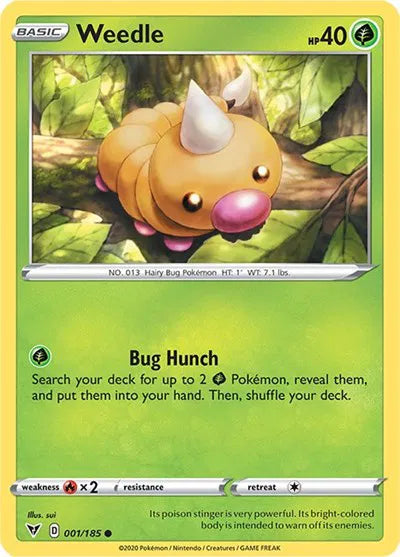 Weedle 001/185 · Normal (Vivid Voltage)