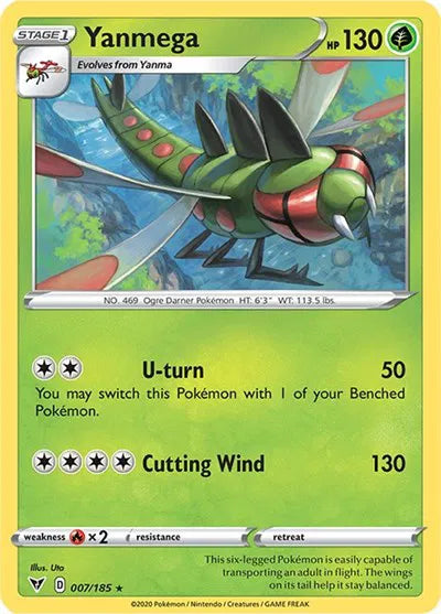 Yanmega 007/185 · Reverse Holofoil (Vivid Voltage)